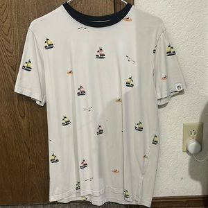 white sailboat graphic tee